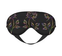 Black and Gold Flowers Sleep Eye Mas Updated Design Light Blocking Night Eye Blinder Men Women Shift Travel Gifts