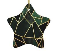 Black And Gold Geometric Christmas Ceramic Star Ornaments Christmas Tree Decorations Home Party Decorations