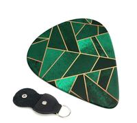 black and gold geometric Guitar Plectrums, 6 Guitar Plectrums, Printed on both sides for Electric Guitar Bass Ukulele (0.46 mm 0.71 mm 0.96 mm)