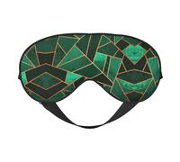 Black and Gold Geometric Printing Soft Eye Mask,Double-Sided Soft Eye Cover for Sleep,Travel,Yoga, Adjustable Strap, Blocks Light