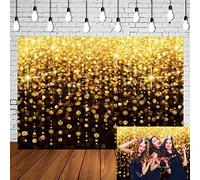 Black and Gold Glitter Backdrop Golden Spots Photography Backdrop Vintage Astract Background Kid Adult Newborn Birthday Party Studio Props