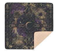 Black and Gold Gothic Tarot Astrology Large Sturdy Baby Play Mat for Indoor Outdoor Waterproof Kicking Mat for Baby Kids Toddlers Infants, 50'' x 50''