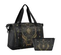 Black and Gold Gothic Tarot Astrology Travel Duffle Bags Weekender Travel Overnight Bag with Toiletry Bag for Yoga Waterproof, Black and Gold Gothic tarot astrology, 1 size, Black and gold gothic