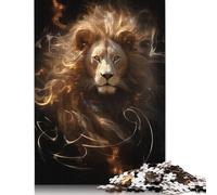Black And Gold Lion 500 Piece Jigsaw Puzzle for Adult Toy Intellectual Game Educational Game for Adult Stress Relief Home Decoration 500pcs (52x38cm)