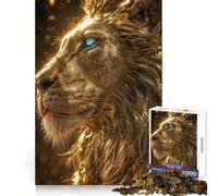 Black And Gold Lions 1000 Adult Pieces Jigsaw Puzzle Logic Practice Casual Enjoyment Clean Edges Perfect Xmas (38x26cm)