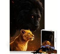 Black And Gold Lions for Adults 1000 Piece Jigsaw Puzzle Focus Training Peaceful Hobby Tight Join Memorable Gift (38x52cm)