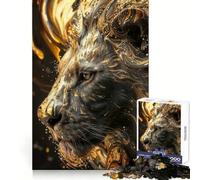 Black And Gold Lions Jigsaw Puzzles 1000 Piece for Adults Intellectual Fun Calm Distraction Sharp Cut Thoughtful Gift (50x75cm)