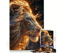 Black And Gold Lions Jigsaw Puzzles for Adults 1000 Pieces Logical Skill Restful Activity Precise Join Holiday Present (38x26cm)