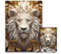 Black And Gold Lions Jigsaw Puzzles for Adults 1000paper Jigsaw Puzzles Family Fun Activity Brain Challenge for Teenager 1000 PCS(38x26cm)