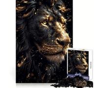 Black And Gold Lions Jigsaw Puzzles for Adults1000 Pieces Brain Stimulation Mind Calming Fun Premium Cut Lovely Gift (50x75cm)