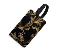Black and Gold Luggage Tag for Suitcases TSA Approved with Name Id Card Suitcase Tags Identifiers Black Strap Clear Window Personalized Baggage Tag for Cruise Airport Travel Essentials