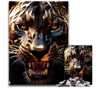 Black And Gold Panther Puzzle 1000Pieces Jigsaw Challenging Puzzles Challenging Brain Teaser for Teenagers Family Fun Interactive Game 1000 PCS(38x26cm)