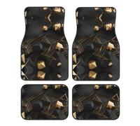 Black and Gold Plaid Pattern car mats, 4-Piece Set | Waterproof, Stain-Resistant and wear-Resistant | Universal for Cars/SUVs/Trucks