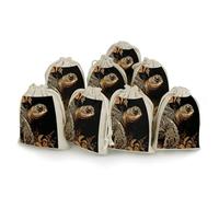 Black And Gold Sea Turtle Pattern 8 PCS Muslin Bags with Drawstring Sachet Bags Empty Small Cotton Drawstring Bag Muslin Reusable & Washable Cotton Bag for Herb Spice Candy Soap Jewelry Wedding Gift P