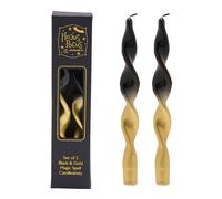 Black and Gold Set of 2 Magic Spell Candlesticks