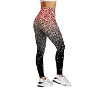 Black And Gold Tight Metallic Shiny Glitter Leggings For Women Uk Full Length Yoga Leggings Smart Casual Disco Pants Slim Fit Tummy Control High Waisted Leggings For Dancewear Nightclub Rave Party