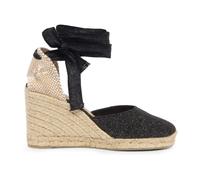 Black and Gold Wedge Espadrilles - female - Castañer - Wedges - Black - 7 UK - Shoes 7 UK