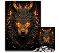 Black And Gold Wolf Jigsaw Puzzle 1000 Pieces paper Jigsaw Puzzles for Adults Challenging Brain Teaser for Teenagers Family Game Night Fun 1000 PCS(38x26cm)