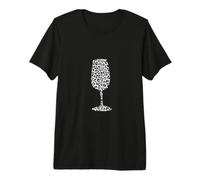 Black and Gray Leopard Print Wine Glass Premium T-Shirt