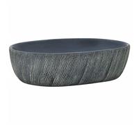 vidaXL Ceramic Countertop Basin - Oval Shape, Black and Grey, Vintage Design for Bathroom/Washroom, Easy-to-Clean