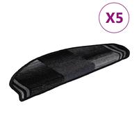 (black and grey, 5 pcs) vidaXL Self-adhesive Stair Mats Carpet Stair Treads Stair Step Protector Rug