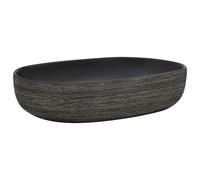 (black and grey, 59 x 40 x 14 cm) vidaXL Countertop Basin Bathroom Sink Wash Basin Vessel Sink Oval Ceramic