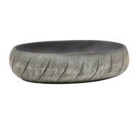 vidaXL Countertop Basin Black and Grey Oval Ceramic - Impression Making, Durable, Easy to Clean Handmade Bathroom Sink