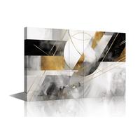 Black and Grey Abstract Canvas Printing Wall Art for Living Room Art Work for Home Abstract Background with Golden Lines Picture Frames Collage Wall Decor Artwork House Decoration 16"Wx24"Hx1 Panel