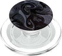 Black And Grey Liquid Marble Swirl Design PopSockets PopGrip for MagSafe