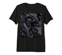 Black and Grey Liquid Marble Swirl Design Premium T-Shirt