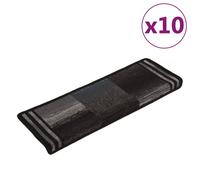 Stair Mats Self-adhesive 10 pcs 65x21x4 cm Black and Grey
