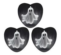 Black And Halloween Ghost Car Air Freshener, 3 Pcs Love form Hanging Air Freshener Cards, Long Lasting Fragrance Scented Cards for Car, Home, Office Black-style