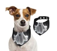 Black and Halloween Ghost Dog Bandanas,Summer Bandanas for Dogs Washable Adjustable Dog Triangle Scarf Bibs Cute Pet Bibs for Medium Large Dogs Puppy and Cats Medium