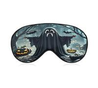 Black and Halloween Ghost Sleep Eye Mask for Side Sleeper Luxury Eye Cover Eyeshade with Adjustable Strap Relaxing Zero Pressure Sleeping Mask Light Blocking Night Blindfold for Travel