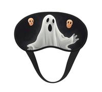 Black and Halloween Ghost Sleep Mask Soft Comfortable Eye Mask with Adjustable Strapblackout Eye Sleep Shade Cover for Women Girls Men Travel Yoga Nap Shift Work