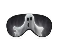Black and Halloween Ghost Sleep Mask with Adjustable Strap, Breathable Sleep Masks for Women Men, Soft Eye Mask for Side Sleepers, Travel, Office Nap, Airplane & Blocking Light