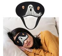 Black and Halloween Ghost Sleep Mask Women Men Soft Comfortable Eye Mask Shade Cover with Adjustable Strap for Travel Yoga Nap Sleeping