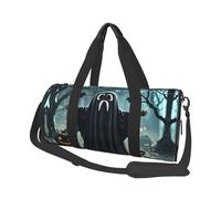 Black And Halloween Ghost Travel Duffel Bag Sports Gym Bag, Lightweight Overnight Weekender Bag With Shoes Compartment Yoga Gym Sports Bag For Men Women