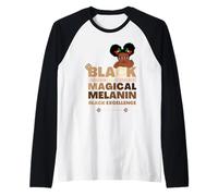 Black and Magical Melanin Black Excellence Cute Melanated Raglan Baseball Tee