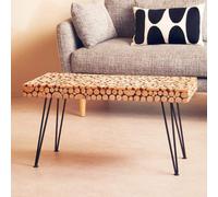 Black and Natural Coffee Table with Wood Top | Lacuna