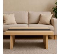 Black and Natural Square Coffee Table | Loki