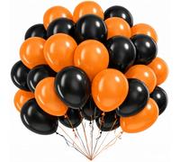 Black and Orange Balloons - 30 Pack 10 Inch Latex Party Balloons for Halloween & Birthday Decorations