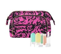 Black and Peach Print Travel Bag Waterproof Cosmetic Organizer Bag Makeup Period Bag for Cosmetic Organizer