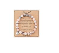 Black and Pink Bracrlets The Love Between Sisters Beaded Bracelets Love Gifts for Women, L, line, line