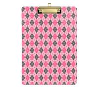 Black and Pink Checkered Pattern A4 Acrylic clipboard Plastic File clipboard for Nurses Home Contractor Size 9 x 12
