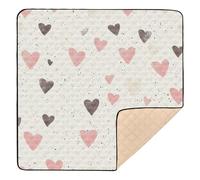 Black and Pink Lovely Valentine's Day Love Cute Foldable Baby Gym & Activity Mat for Indoor Outdoor Waterproof Infant Play Activity Mat for Baby Toddler Infant, 50'' x 50''