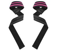 Black and Pink Rule Lines Wrist Wraps 26" Neoprene Padded Deadlift Straps for Weightlifting, Bodybuilding, Strength Training venda para muneca de la mano