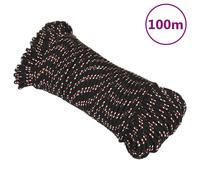 vidaXL Polypropylene Boat Rope – 5 mm × 100 m, Weather-Resistant Dock Line, Black