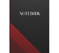 Black and Red A4 Casebound Notebook Plain: Unruled, Minimalistic, Hard cover - White Paper - 140 pages