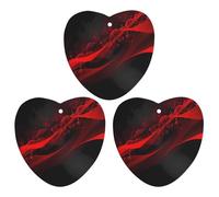 Black And Red Background Car Air Freshener, 3 Pcs Love form Hanging Air Freshener Cards, Long Lasting Fragrance Scented Cards for Car, Home, Office Black-style